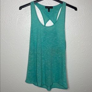 Derek Heart Heathered Teal Tank Top